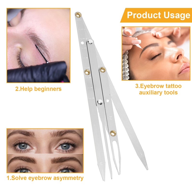 GAESHOW Tattoo Eyebrow Ruler, Microblading Tattoo Eyebrow Ruler, Golden Cut,