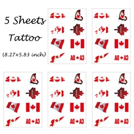 CARGEN® Canada Flag Temporary Tattoos for Football Match World Cup National Flag Sticker for Ball Game Flag Tattoos on Arm Face for Kids Adults Party Festival