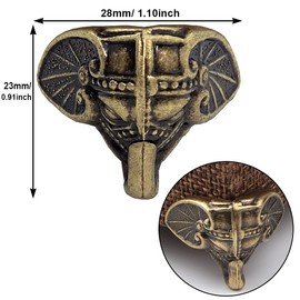 QINIZX 20pcs Retro Box Legs Feet Corner Protector Decorative Wood Case Legs, Elephant Trunk Design Jewelry Chest Box Legs Hardware for Vintage Wooden Cases, Storage Box, Gift Box, Cabinets, Crafts