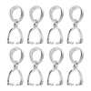 sourcing map 8Pcs 925 Sterling Silver Pinch Bail, 11mm Pendant