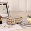 ELLDOO Crystal Jewelry Box Rectangle Trinket Organizer Earrings Rings Box