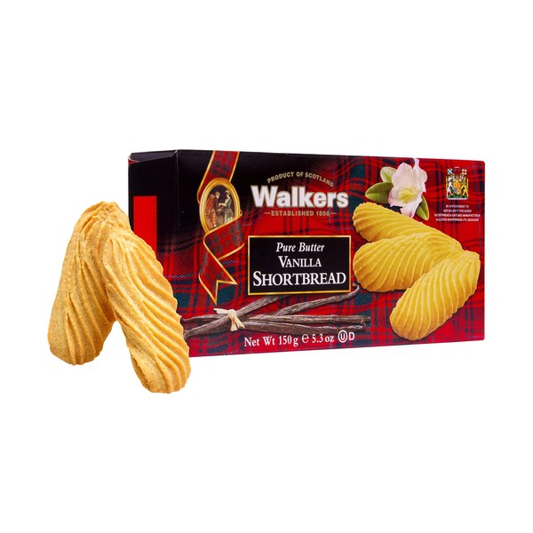 Walker's Shortbread Vanilla Cookies, Pure Butter Shortbread Cookies, 5.3 Oz Box (Pack of 4)