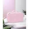 Twofold Cute Makeup Bag for Girls, Portable Pink Cosmetic Bag,