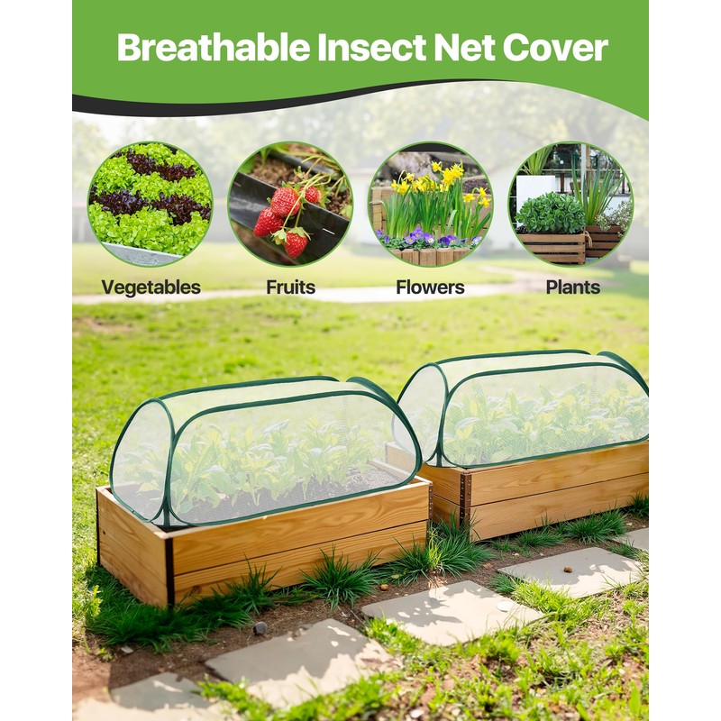 JivaJot Garden Covers for Raised Beds, Breathable Plant Protection Cage