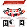 Red and Black Birthday Decorations, Black Happy Birthday Banner, Red