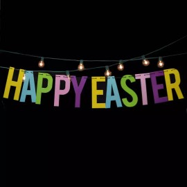 Quasimoon Happy Easter Colorful Party Paper Letter Garland Banner (4FT-9FT) b...