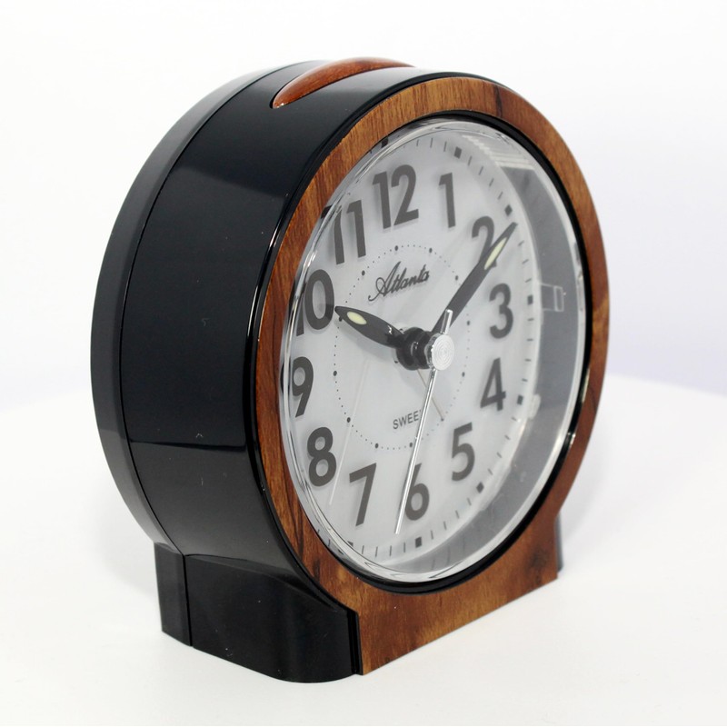 Alarm clock without ticking silent with light snooze quartz analogue