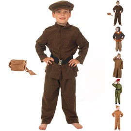 Charlie Crow WW2 Allied Army Officer, Soldier, Pilot, Private, Home Guard Costume for kids 7-11 Years