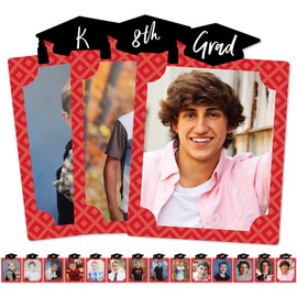 Big Dot of Happiness Red Graduation 8 x 10 inches K-12 School Photo Holder - DIY Party Decor - Picturific Display