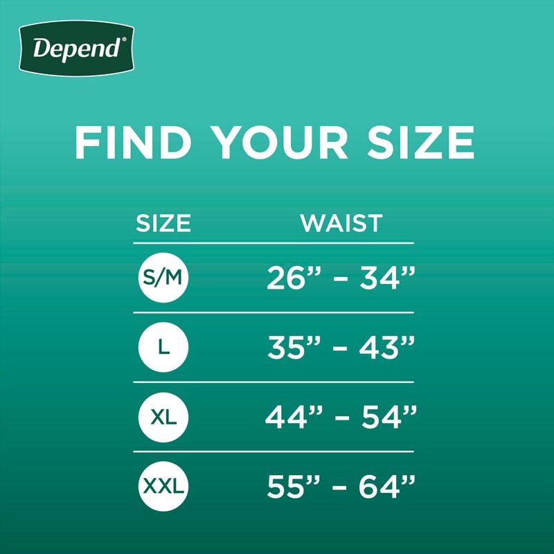Depend Fresh Protection Adult Diapers, Incontinence Underwear for Men, Disposable,