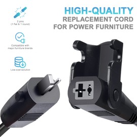 Sopito Recliner Power Y Splitter Cord, 2 Pin Electric Recliner Power Cord for Dual Motors, Replacement Part for Lazyboy, Limoss OKIN