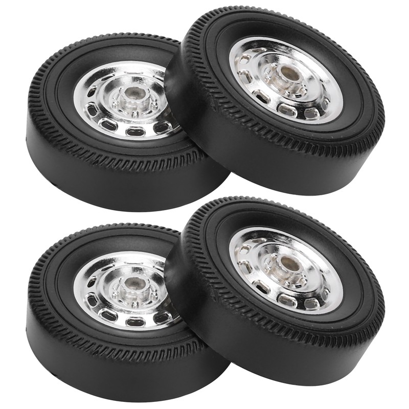 4Pcs Metal Drifting Rubber Wheel Tire Replacement Accessory for WPL