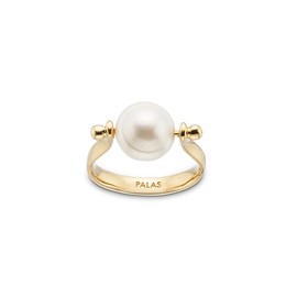 Palas Jewellery Women's Prosperity Pearl Spinning Ring, Gold, Small