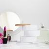 Relaxdays Makeup Organizer Round 3 Rotating Layers Cosmetic Jewelry Bamboo