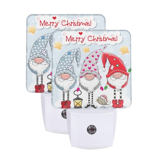 Wisongangs Merry Christmas Three Gnomes Celebrating Night Light Set of