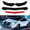 Front Bumper Lip Chin Spoiler Splitter Glossy Black W/Red Diffuser