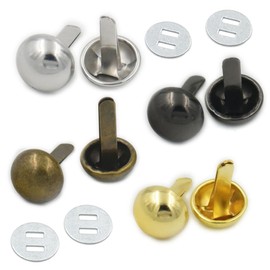 Bluemoona 20 Sets - 10mm 3/8" Round Feet NAILHEADS Stud Spike Bag Leather Craft & Washers Purse Handbag Gunblack