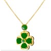 Loves Women's Necklace, Popular, Four Leaf Clover, Natural Stone, Jade,