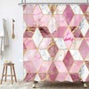KOMLLEX Pink Gold Geometric Marble Shower Curtain 60Wx72H Inch Abstract