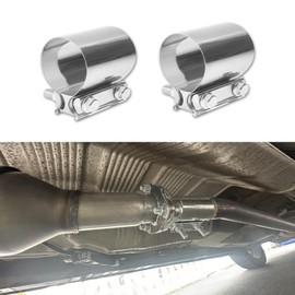 RGOAANC 2Pcs Exhaust Clamp Exhaust Pipe Clamp, Exhaust Clamp, 2.0” 2.25” 2.5” 2.75” 3.0” 4.0” Butt Joint Stainless Steel Clamp Band, Car Accessories Pipe Repair Clamp Fit for Exhaust Pipe (2.75inches)
