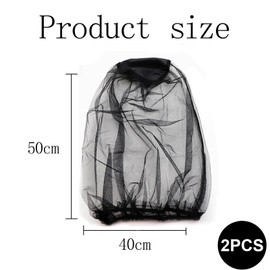 2pcs Mosquito Head Net Mesh Hat, Midge Nets For Head, Midge Nets For Head, Net Mesh Nylon Mosquito Head Net For Outdoor Hiking Camping Climbing Fishing and Walking