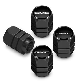 iPick Image for GMC Logo in Black on Black Hexagon Shape Aluminum Tire Valve Stem Caps
