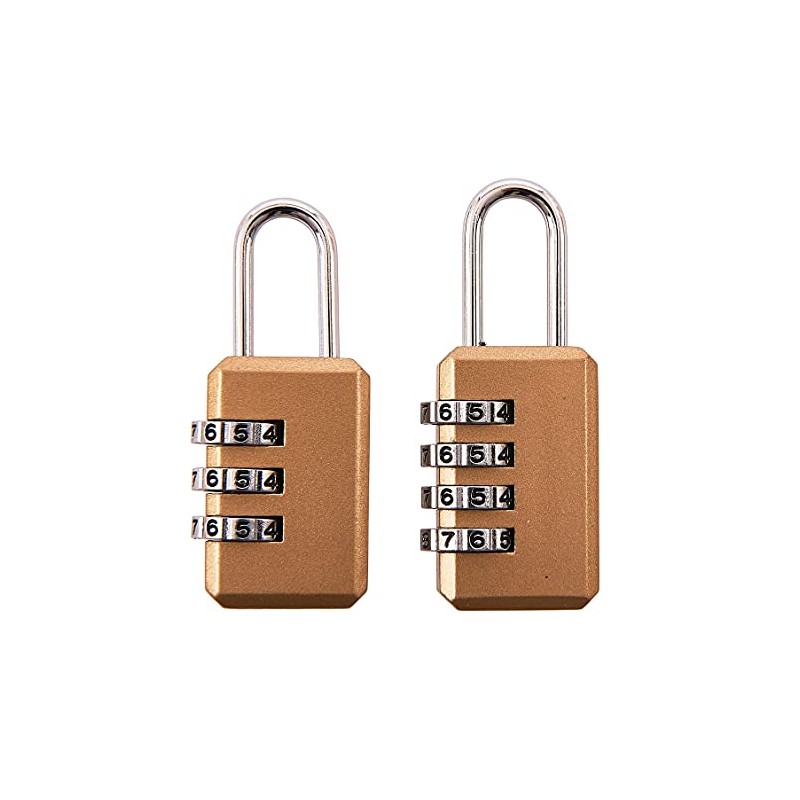 Amtech 2pc Combination Padlock Set, 4-Number & 3-Number Locks for