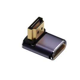 HDMI Right Angle Connector Converter Adapter, L Shaped Elbow Male to Female Gold Plated 90 Degree HDMI 2.1 48Gbps 8K@60Hz, Cable Orientation, TV s-Tick Compatible with Narrow Spaces Extender Mini Plug
