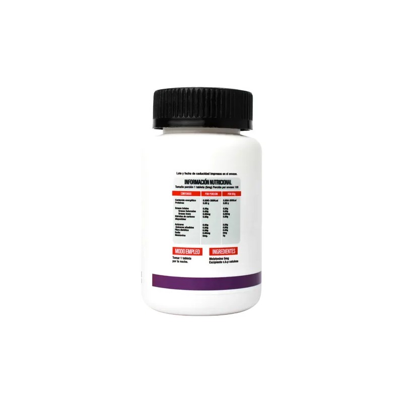 Melatonina 5 mg 100 Cápsulas Suplemento Sin Sabor Para Dormir