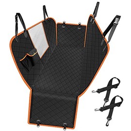 Dog Car Seat Cover, Waterproof Nonslip Pet Seat Cover for Back Seat with Storage Pockets Mesh Visual Window, Heavy Duty Scratchproof Pet Dog Seat Cover Hammock for Cars Trucks and SUVs