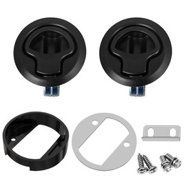 2 Pack Boat Slam Latch 2" Zinc Alloy RV Flush Latch Lock,100% Metal Marine Deck Hatch Door Flush Pull Latch,Heavy Duty Lid Lock for Hatch Door Cabinet Hardware on RV Boat Camper (Black)