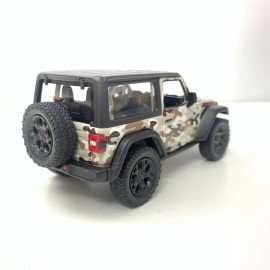 Kinsmart Jeep Wrangler Rubicon Camo, Camouflage Edition, Diecast Model Toy Car, 5'', 1:34 - Brown