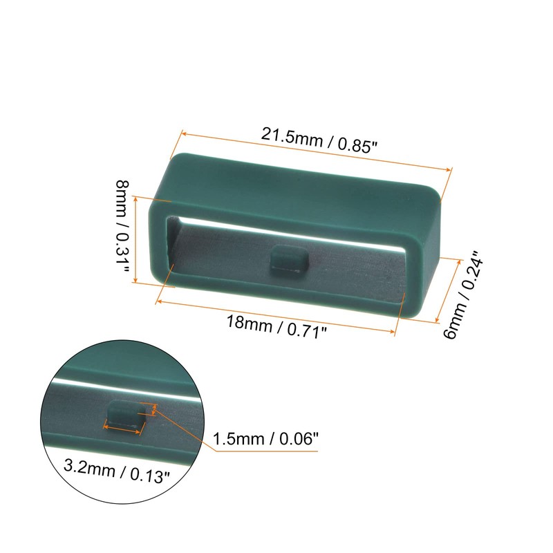 sourcing map 6pcs Watch Strap Loop Fastener Rings 18mm, Dark