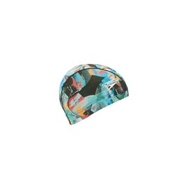Speedo SE12453 MONA Mesh Cap Swim Cap, Green/Nectarine, L