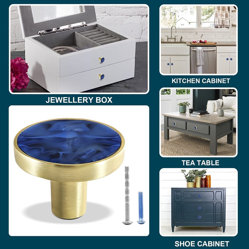 Cionyce 12 Pack Gold Knobs for Dresser Drawers, Brass Dresser