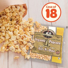 18-Count Organic Popcorn Packets - Pre-Measured 8-Ounce All-in-One Popping Machine Packs with Coconut Oil and Buttered Salt by Great Northern Popcorn