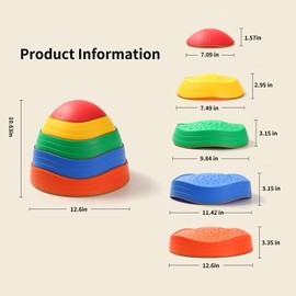 Fanboxk Stepping Stones for Kids,Non-Slip Toddlers Stepping Stones for Promoting Children's Balance Coordination Skills,Obstacle Courses Sensory Toys Outdoor or Indoor Play for Kids 3-8