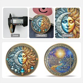 Moon Sun Deity Sobriety Coin Gifts | Embrace The Journey AA Coin - NA AA Chip Medallion with Inspirational Message | Alcoholics Anonymous Chips of Anniversary Sobriety Gifts for Men Women Recovery