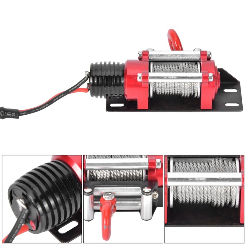 RC Car Metal Winch with Remote Controller Accessories fit for