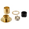 ElekTek Brushed Antique Brass E27 Slatted Socket with Lampshade Ring,