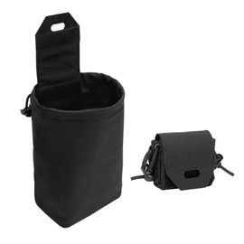 IDOGEAR Molle Dump Pouch Mini Folding Recycling Bag molle Waist Tool Sundries Bag Magazine Utility Pouch for Molle Belt Tactical Vest Backpack(Black)
