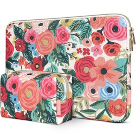 DOMISO 17 inch Laptop Sleeve Protective Case Cover Compatible with 17-17.3 inch HP Dell ASUS Lenovo Chromebook,Waterproof Computer Cases Bag with Accessory Pouch,Rose