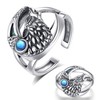 AEONSLOVE Wolf Ring 925 Silver Adjustable Rings for Men Women
