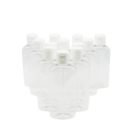 GEPACK Pack of 12 100ml Reusable Plastic Travel Bottles | Created with Recycled Material and Renewable Energy