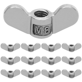 12 piezas de tuercas mariposa M8 de acero inoxidable 304, tuercas de mariposa ajustables a mano, piezas de ferretería (6 mm)