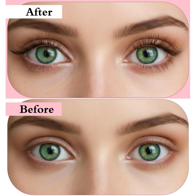 7 Pairs Brown Lash Strips, Natural Cat Eye False Lashes