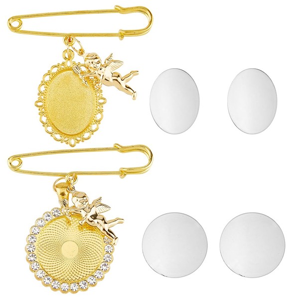 SUPERFINDINGS 2 Sets 2 Style Bouquet Photo Charm Brooches Alloy