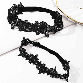 EVAZEN Bride Wedding Garter Lace Floral Garters Stretch Leg Garter Set Bridal Accessories for Women