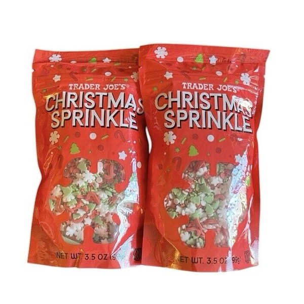 Trader Joe’s Christmas Sprinkles No Artificial Dyes 3.5oz Bag. Set