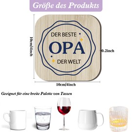 Bester Opa Geschenk Geburtstag Vatertagsgeschenk Geschenke für Opa und Oma Von Enkel Personalisiert Untersetzer Holz Lustige Männer Geschenke Weihnachten